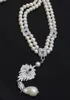 Charmant naturel 2 rangées 7-8mm blanc perle d'eau douce micro incrustation zircon accessoirese fermoir pull collier long 45-47 cm