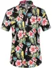 Erkek Çiçek Baskı Gömlek Tops Bluz 2018 Yaz Casual Kısa Kollu Tatil Hawaii Plaj Parti Düğme Up Gömlek