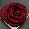 Pure Color Fall Scarf Women linen Long Shawl 185x100cm Large Size Solid Chiffon Scarf Ladies Silk satin Scarves5450945