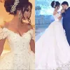 Abiti da sposa arabi di lusso con gonna staccabile Appliques Perle di perline Abito da sposa Dubai Abiti da sposa taglie forti Robe de mariee