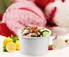 3oz 5oz 8oz White Ice Cream Paper Cup Wegwerp Yoghurt Kom Disposable Smoothie Papier Kom Gebogen Transparante Cover Gratis Verzending