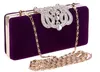 Diamond Europe and the United States Suede Clutch Multiple Colour Silver-plated Banquet Bride Evening Bag