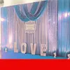 10ft * 20ft Wedding Party Stage Celebration Background Satin Curtain Drapy Filar Sufitowy Tło Małżeństwo Dekoracji Weil 3m * 6m