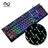 CHONCHOW Gaming Keyboard Rainbow Backlit Colorful Led Keyboard Free Russian Spanish French Layout Sticker Wired Keyboard Gamers