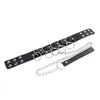 Slave Sexy Bondage Preto 5 O-ring Collar ajustável com trela fetiche Fantasy Jogos de sexo brinquedo # T78