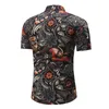 2018 горячая мода мужская рубашка летняя повседневная печать с коротким рукавом гавайская рубашка Amisas masculina мужские рубашки