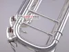 Professionele Muziekinstrumenten LT180S-90 BB Trumpet Messing Verzilverd Exquisite Hand Gesneden B Flat Trompet met mondstuk