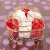 Hollow Gold Iron Basket Pudełko Różowe Mydło Kwiat Walentynki Wydarzenie Promocja Promocja Małe Prezenty Ślubne Hurtownie