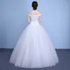 2 Couleur Réel Photo simple Mode Robe De Mariée 2018 Nouvelle Arrivée Style Coréen Bateau Cou Dentelle princesse robe de noiva Appliques