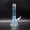 12,6" Leuchtende Wasserpfeife Spinnenschädel Glas Wasserpfeife Bongs Tabak Kit Exquisite Dekoration