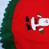 Santa Claus Christmas Tree Skirt Nueva historieta no tejida árboles faldas color rojo para la decoración del hogar suministros 6yz ff