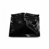 7 5x6cm Black 400Pieces Sacs de papier d'aluminium alimentaire Full en aluminium Sac d'emballage à glissière