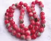 Naturalny Cukierki Kolor brzoskwini Jade Red and Green Treasure Pink Bead Naszyjniki Kobiety Kryształ Biżuteria Wiszące Łańcuch