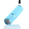 LED-lampa 2017 Nyaste för medicinsk utrustning Mini Aluminium UV Ultra Violet 9 LED ficklampa Torch Ljuslampa Svart