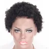 Lace-Front-Echthaar-Perücken, vorgezupft, Afro-verworrene lockige brasilianische kurze Remy-Perücke, gebleichte Knoten für schwarze Frauen291q