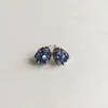 Fashion druzy drusy earrings gold plated 5 colors water drop faux stone stud earrings for women jewelry