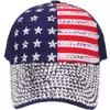 USA Bling Baseball Caps Sparkle Rhinestone American Flag Hat Women Men New Fashion Baseball Cap Snapback Hats3424582