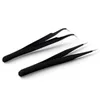 Rostfritt stål Anti-Static Eyelash Pincezers Tools Seashine Superhard Eyelash Extension Tweezer Nail Rhinestone Dekorationer Plockning Plier