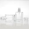 100piece 30ml mode bärbar transparent glas parfymflaska med aluminium atomizer tomt kosmetiskt fall för resor
