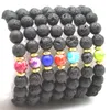 10 couleurs naturel noir pierre de lave perles Bracelet élastique diffuseur d'huile essentielle Bracelet roche volcanique perlée cordes à main