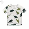 Jungen Kurzarm-T-Shirts Sommerhemd Kind Baby Kinder Kleidung Kapitän Anker Dinosaurier bedrucktes T-Shirt Fabrikkosten Großhandel