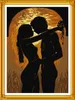 Le jeune couple dans les peintures de décor au clair de lune, ensembles de broderies au point de croix faits à la main, imprimés comptés sur toile DMC 14CT / 11CT