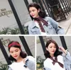 2018 New Style 5*90cm Fashion Women Small Elegant Floral Silk Scarf Handle Bag Ribbons Ladies Hair Tie Stripe Print Neck Shawl 32 COlors