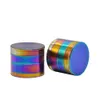 Rainbow Smoking Herb Grinders 4 Parts Ice Grinder Tobacco Filter Grinder Diameter 40mm 50mm 60mm Free shipping WX9-810