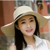 Cokk 여름 모자 여성용 Chapeau Femme Sun Hat 해변 파나마 밀짚 모자 큰 와이드 브림 블랙 리본 활 바이저 뼈 여성 모자
