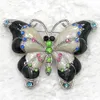 Partihandel Crystal Rhinestone Enameling Butterfly Pin Brooch C884