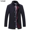 3xl Brand Men's Casual Long New Wool & Blend Jacket Male Single Breasted Woolen Coats Outwear Thicker Windbreaker