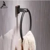 Towel Rings Modern Black Wall Mounted Towel Holder Hangers Towel Rack Bathroom Accessories Home Decor Copper Bar 601007