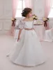 Lovely Flower Girl Delicate Lace Miniature Dress Wedding Party Girl Tulle Dress on the Back Featuring Satin Sash CH005292z