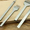 Användbar Rostfritt Stål Rhombus Tooth Chisel Leather Craft DIY Tool Hole Punch