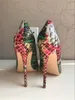 Darmowe Dorywczo Moda Kobiety Pompy Podziel Zielony Wąż Python Prawdziwe Skórzane Point Półce High Heels Buty Corn Heeled Brand New 120mm 100mm