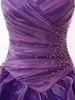 Purple Puffy 2018 Cheap Quinceanera Dresses Ball Gown Sweetheart Organza Beaded Ruffles Sweet 16 Dresses