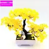 1 st välkomnande tall emulera bonsai simulering dekorativa konstgjorda blommor falska gröna potten växter ornament hem dekor288h