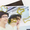 Tutu 50pcs/Lot Metal Material Bow Shape Paper Clip Gold Color grappig Kawaii Bookmark Office School Stationery Markering Clips H0037