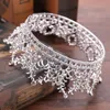 Couronnes de mariée baroques Bandeaux Argent Or Diadèmes De Mariage Bandeaux Cristal Filles Fête Diadème Reine Tiara Voile De Mariage Accessoires De Cheveux