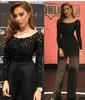 Aftonklänning Yousef Aljasmi Kim Kardashian Långärmad O-Neck Beaded 2Pieces Myriam Fares Almoda Giannyazar Zuhlair Murad Ziadnakad