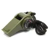 Gorący sprzedawanie 3w1 / 7w Termometr Whistle-Compass do Outdoor Emergence Camping Whistle Survival Whistle z światłem LED, Gadżety zewnętrzne