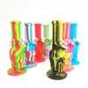 Bong in silicone a forma di teschio Tubo da fumo in silicone Tubo infrangibile Percolatore d'acqua Pipa da fumo Bubbler con ciotola di vetro