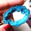 Färgglada Crystal Quartz Geode Connector Druzy Beads Slice Agate Druzy Gemstone Connector Pärlor för smycken Making1462347