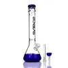 Beaker Bong Tall 16" Bangs lourds avec logo aléatoire Pipe à eau pour narguilé de couleur bleu vert