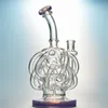 Glass Unique Bongs Vortex Recycler Water Pipes Super Cyclone Wax Dab Oil Rigs 12 Recycler Tube Smooth Water Bong With Bowl XL137