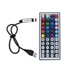 USB 24KEY 44KEY Mini IR Remote RGB LED-kontroller DC 5V med USB-port för 3528 5050 LED-remsa