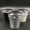 Neue Stil Reise Tragbare Auto Aschenbecher Halter Tasse mit LED Blau Licht Zigarette Silber Schwarz kostenloser versand