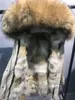 Fodera in pelliccia di coyote Donna Lungo verde militare Parka Popolare sontuoso rivestimento in pelliccia di procione MUKLA FURS Marca Cappotti da neve invernali scuri