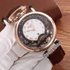 New Bovet Amadeo Fleurier Grand Complications Virtuoso Rose Gold Skeleton White Dial Mens Watch Brown Leather Strap Sports Watches272h