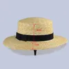 Летние шапки для женщин плоский верхний соломенный пляж шапка Панама шляпа летом для женщин соломенная оснастка